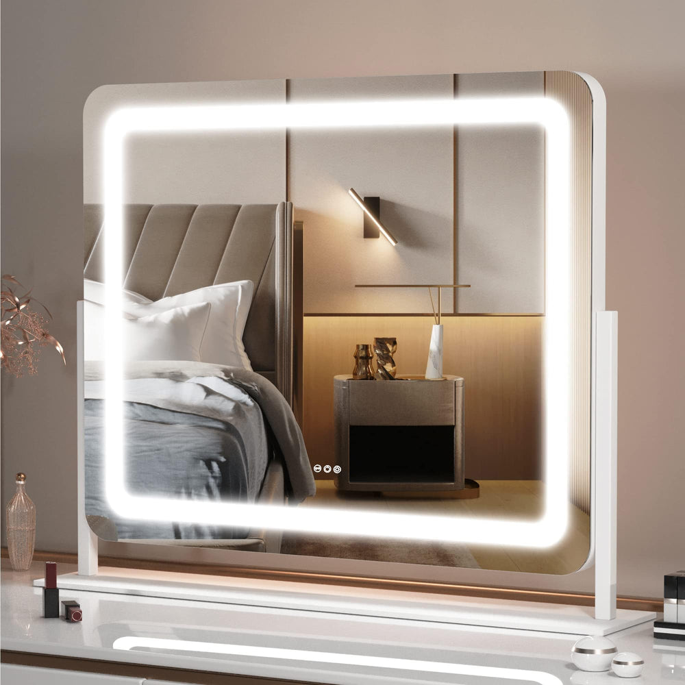 Hasipu vanity mirror 360-degree rotation enables flexible angles.