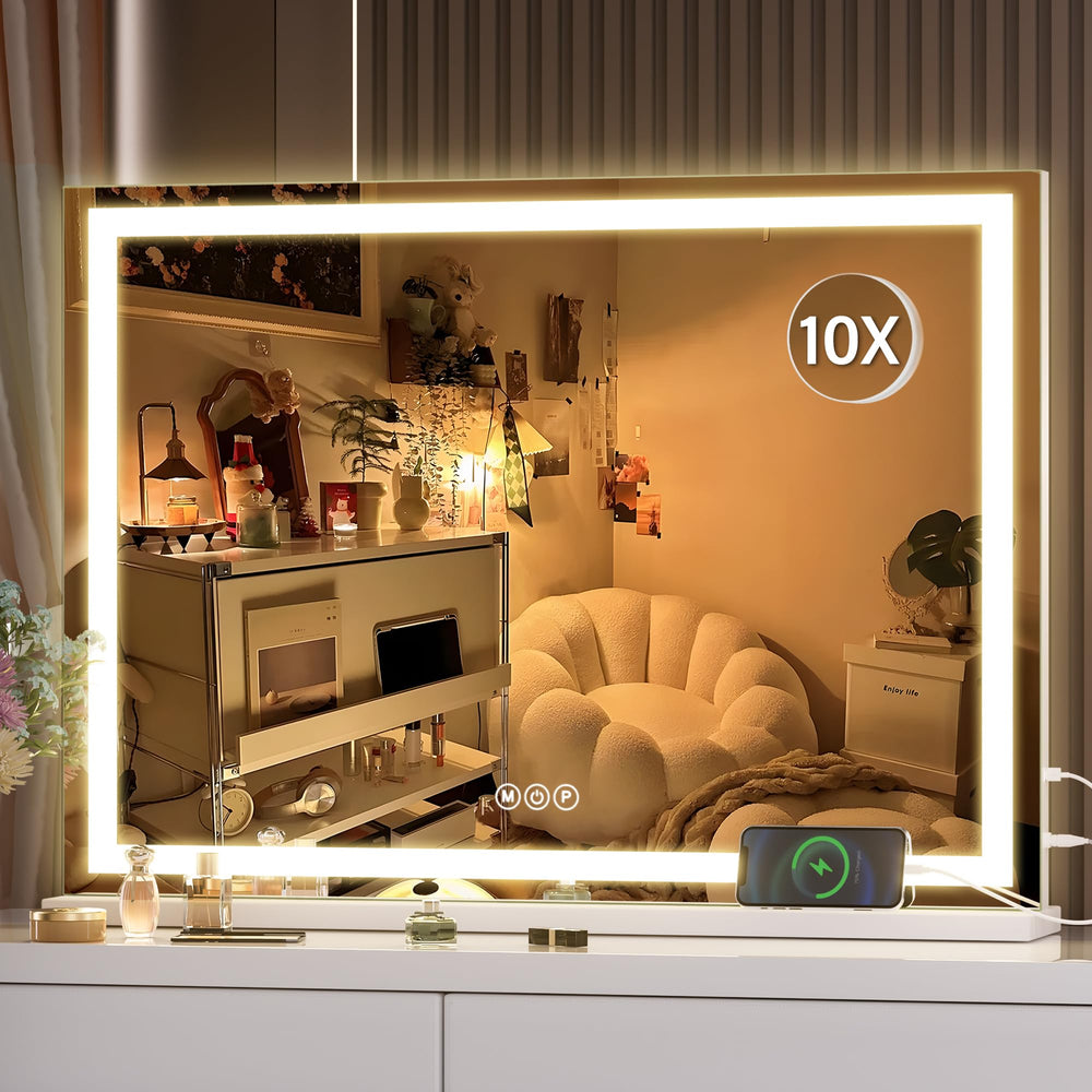 Hasipu vanity mirror detachable base supports wall or tabletop installation