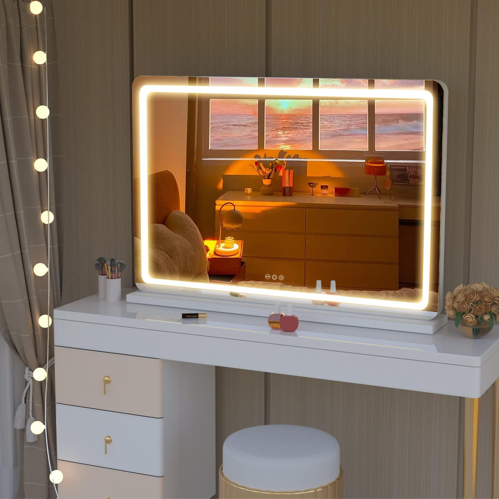 Hasipu vanity mirror detachable-base design for easy storage and travel.