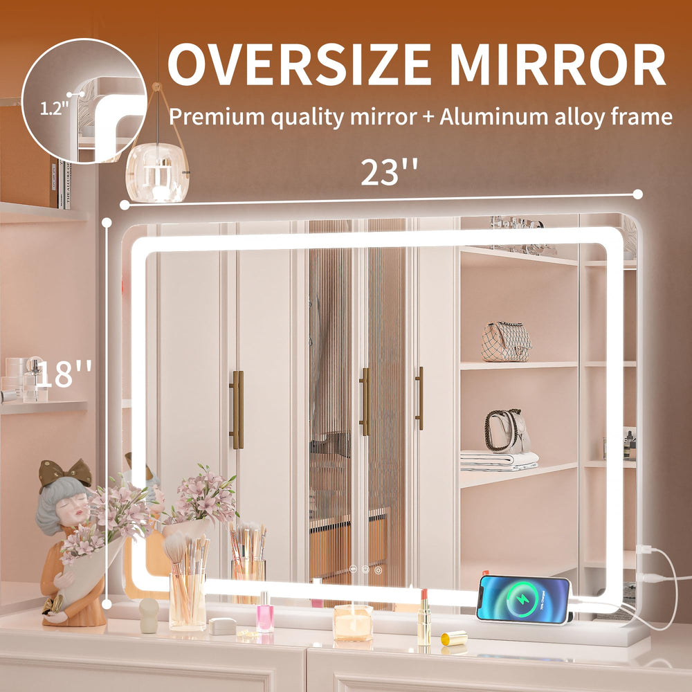 Hasipu vanity mirror dimmable LED settings for customizable daytime or evening lighting.