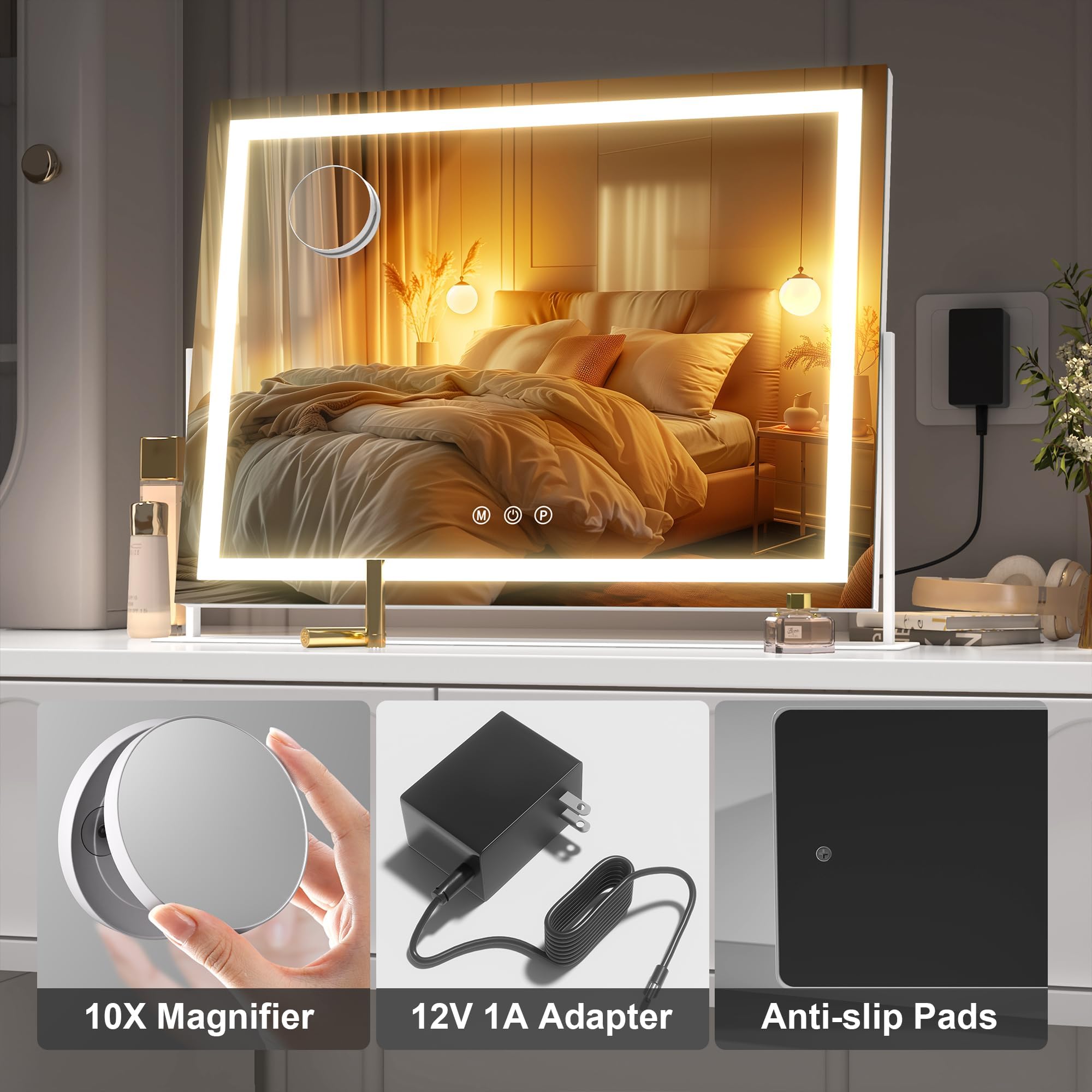 Hasipu vanity mirror offers HD reflection for accurate overall appearance checks