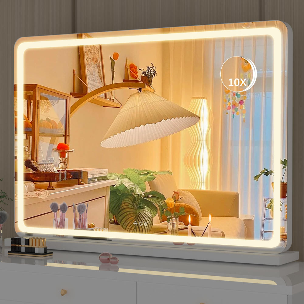 Hasipu vanity mirror lights 31.5x22 provides natural makeup look in any lighting