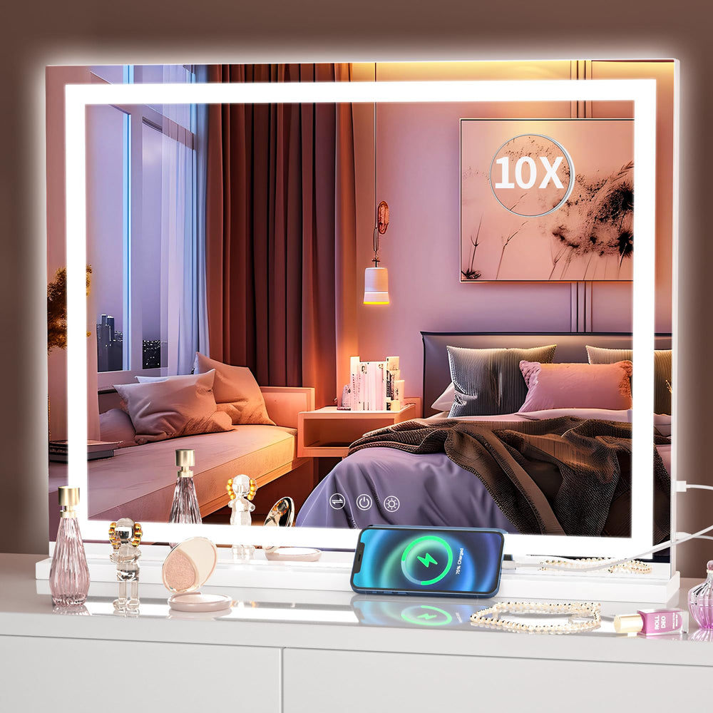 Hasipu vanity mirror with lights close-up showing precision makeup lighting.