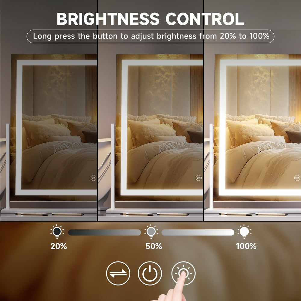 Hasipu vanity mirror color modes adapt warm, natural, cool lighting for tasks