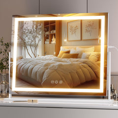 Hasipu vanity mirror lights front view for even makeup lighting
