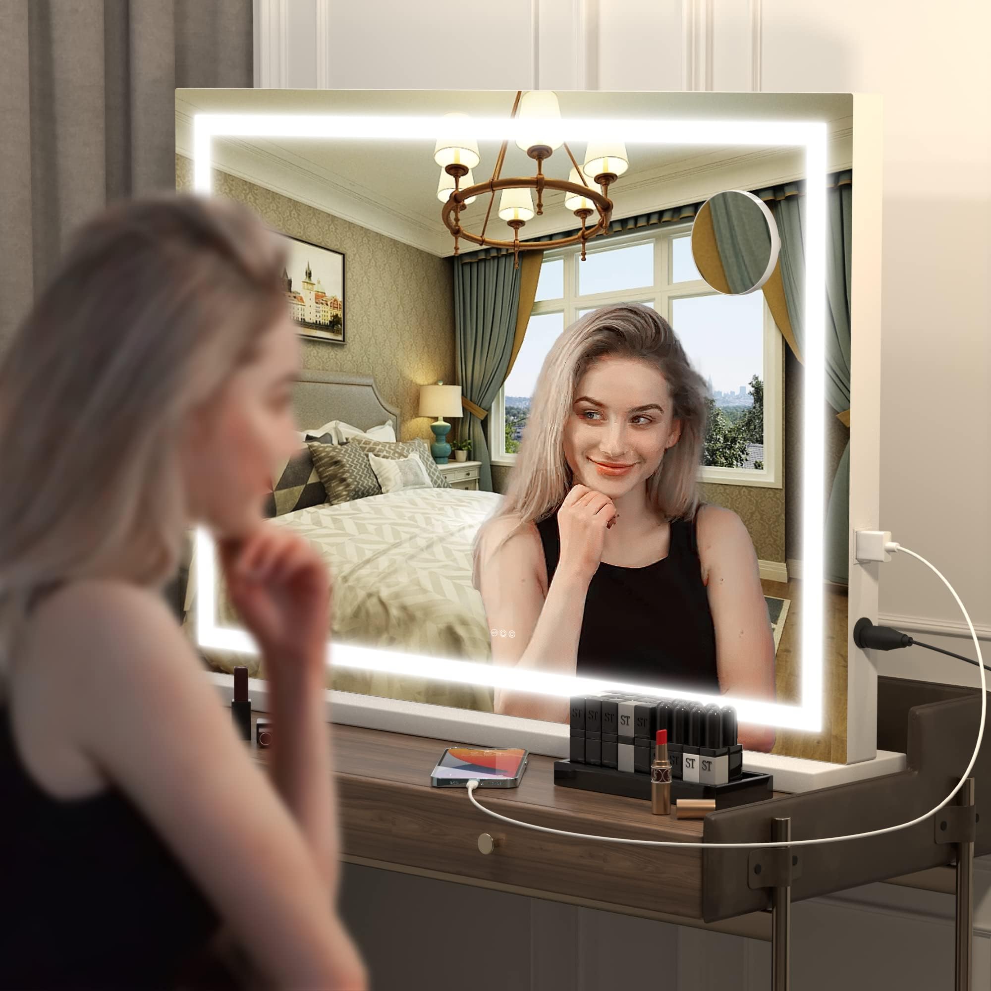 Hasipu vanity mirror memory function preserves last lighting for instant prep