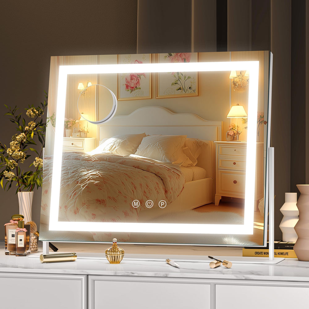 Hasipu vanity mirror slim white design fits any vanity