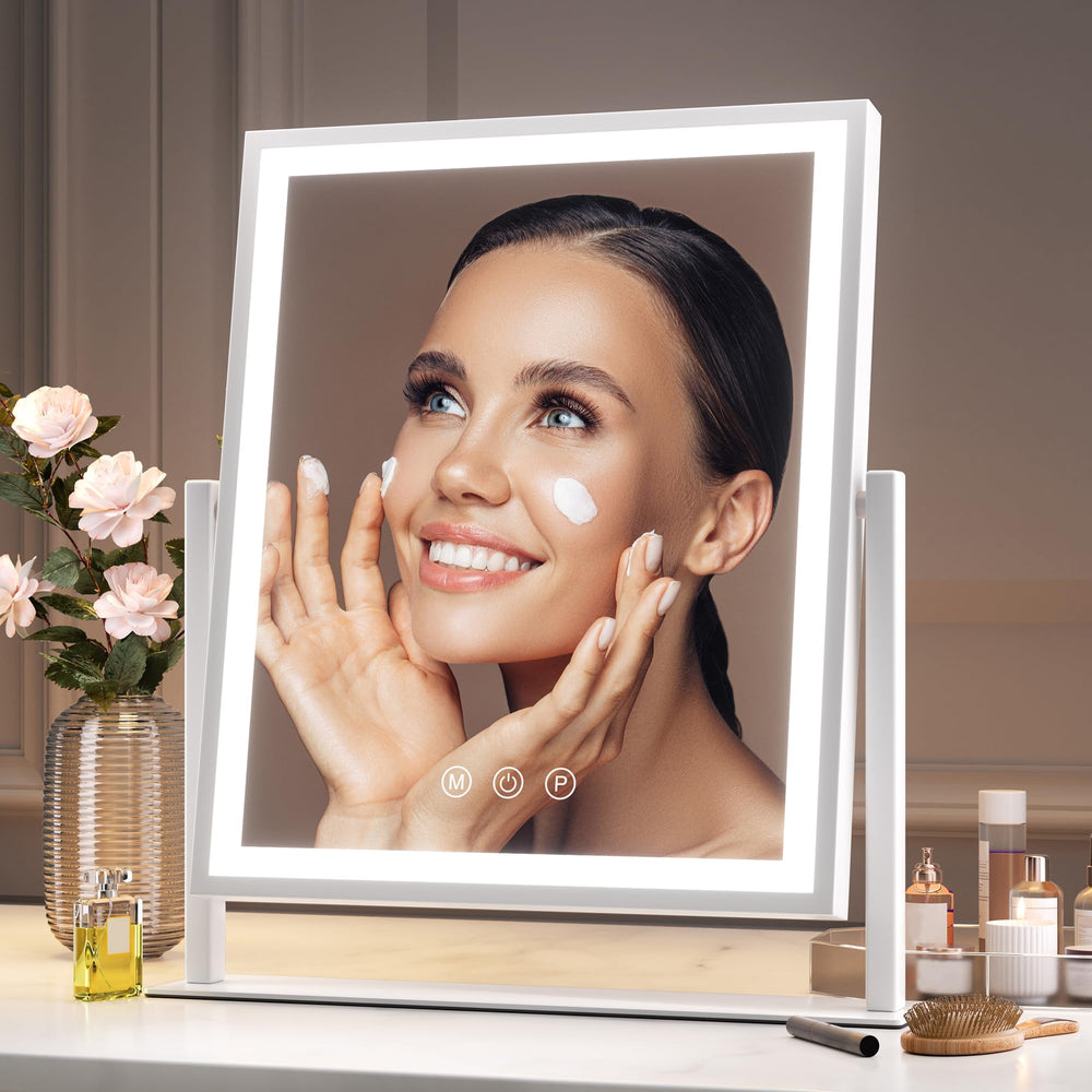 Hasipu vanity mirror with smart touch control for quick brightness and color changes
