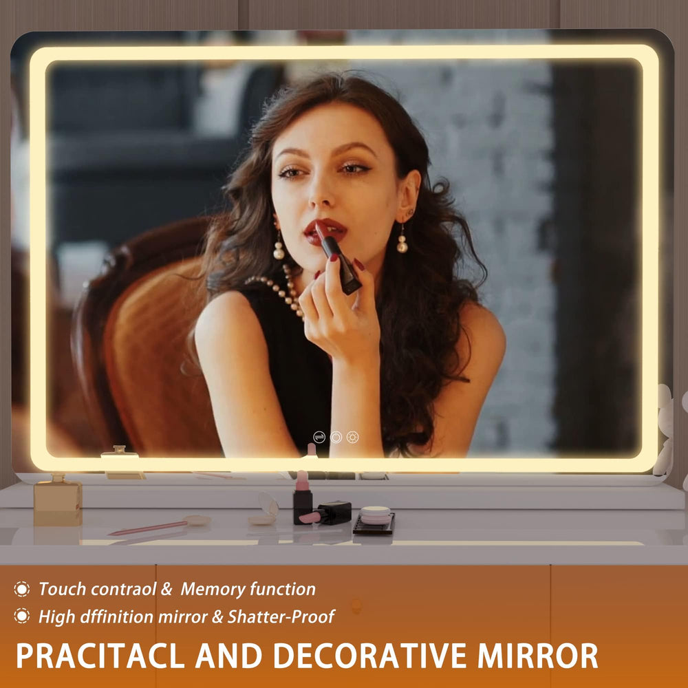 Hasipu vanity mirror table-top use provides flexible placement for morning routines.
