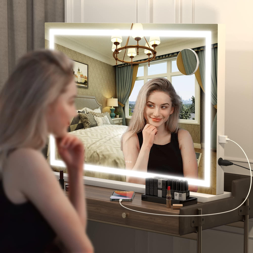 Hasipu vanity mirror touch-control panel for easy color mode switching.