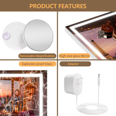 Hasipu vanity mirror touch control enables quick color and brightness adjustments