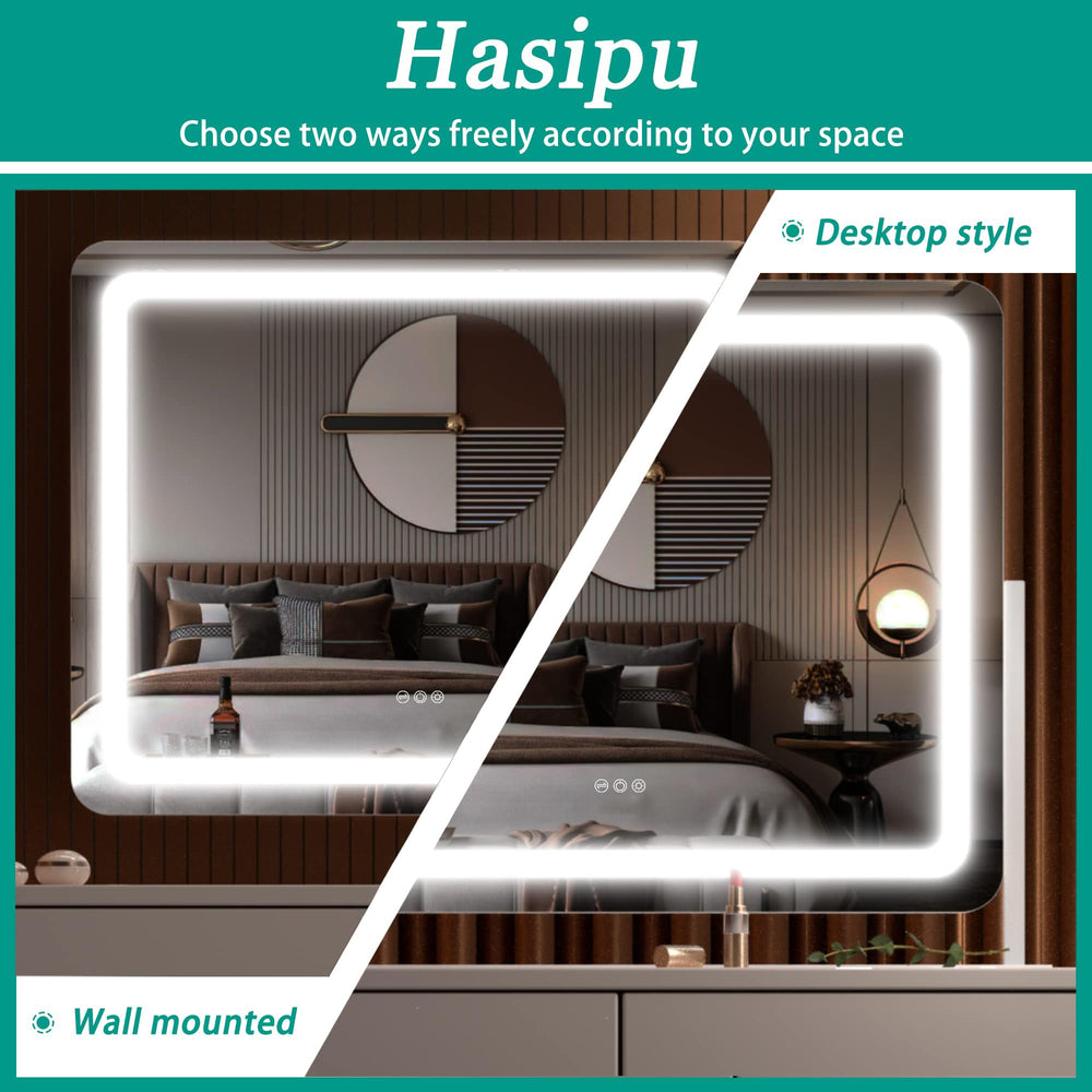 Hasipu vanity mirror USB charging port powers devices during routines.