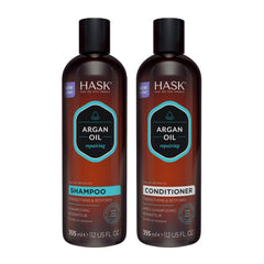 HASK Argan Oil Repairing Shampoo bottle with color-safe formula for damaged hair.