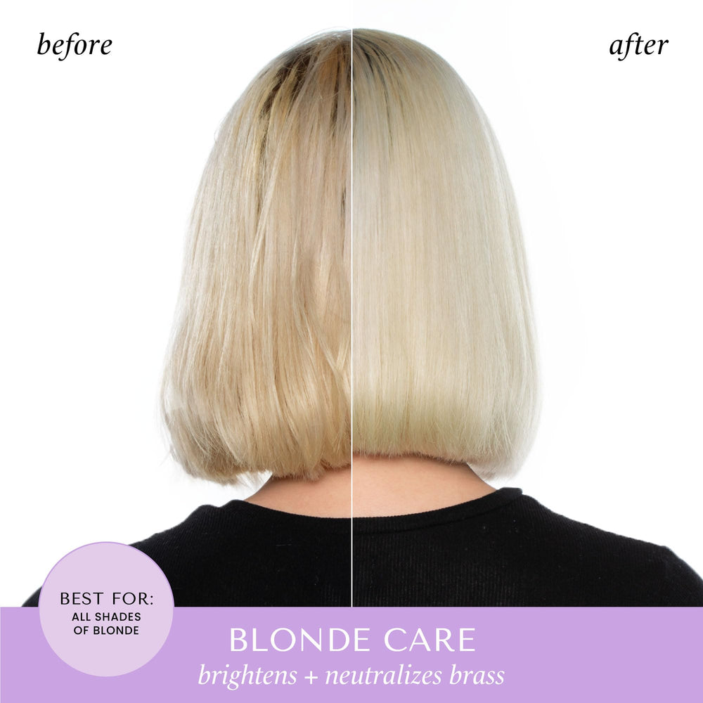 HASK Blonde Care Shampoo label highlights sulfate-free formula for gentle cleansing.
