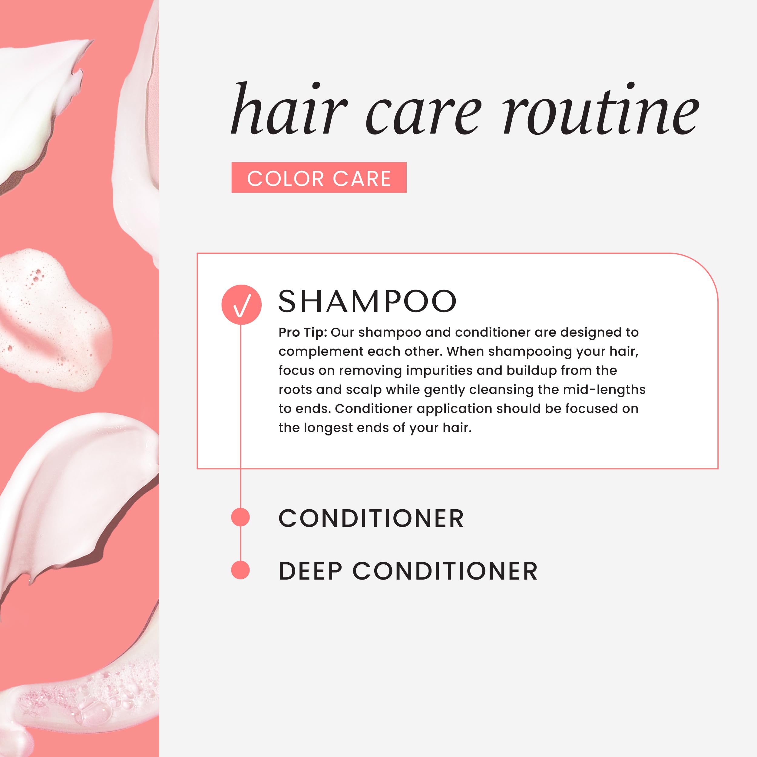 HASK Color Care Conditioner application shows silky detangling for color treated hair.