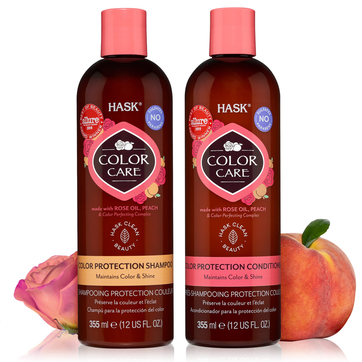 HASK Color Care Shampoo bottle for color treated hair offers color safe cleansing.