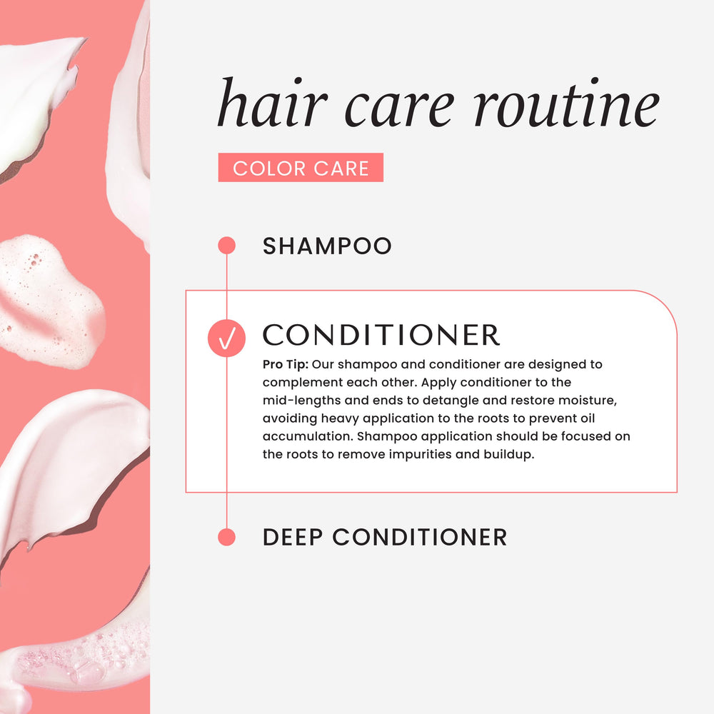 HASK Color Care on wet hair demonstrates smooth rinse off and refreshed feel.