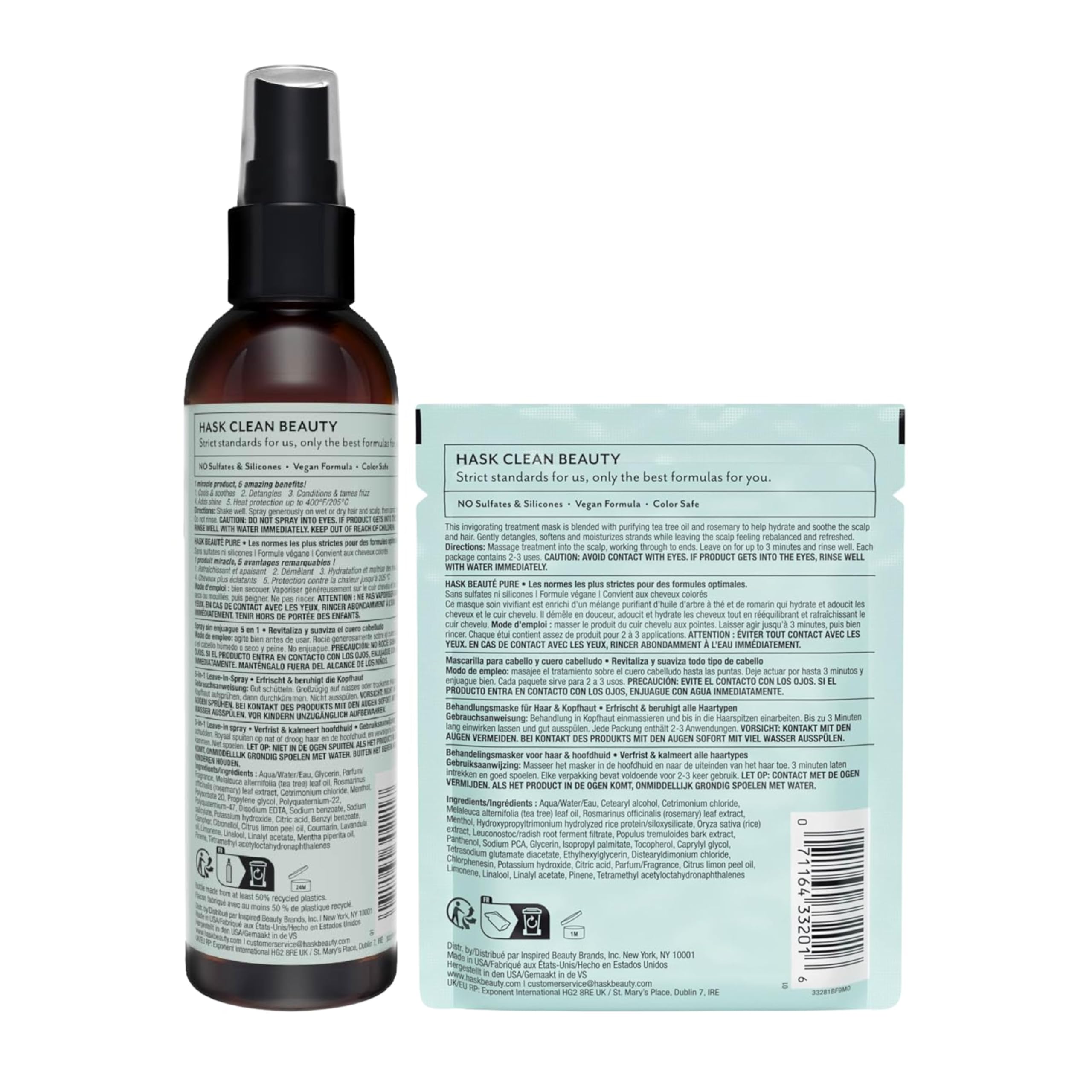 HASK Hair-care routine with Tea Tree Leave-In for refreshed scalp