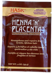 HASK Henna & Placenta conditioner bottle showing rich nourishment for stronger, shinier hair.