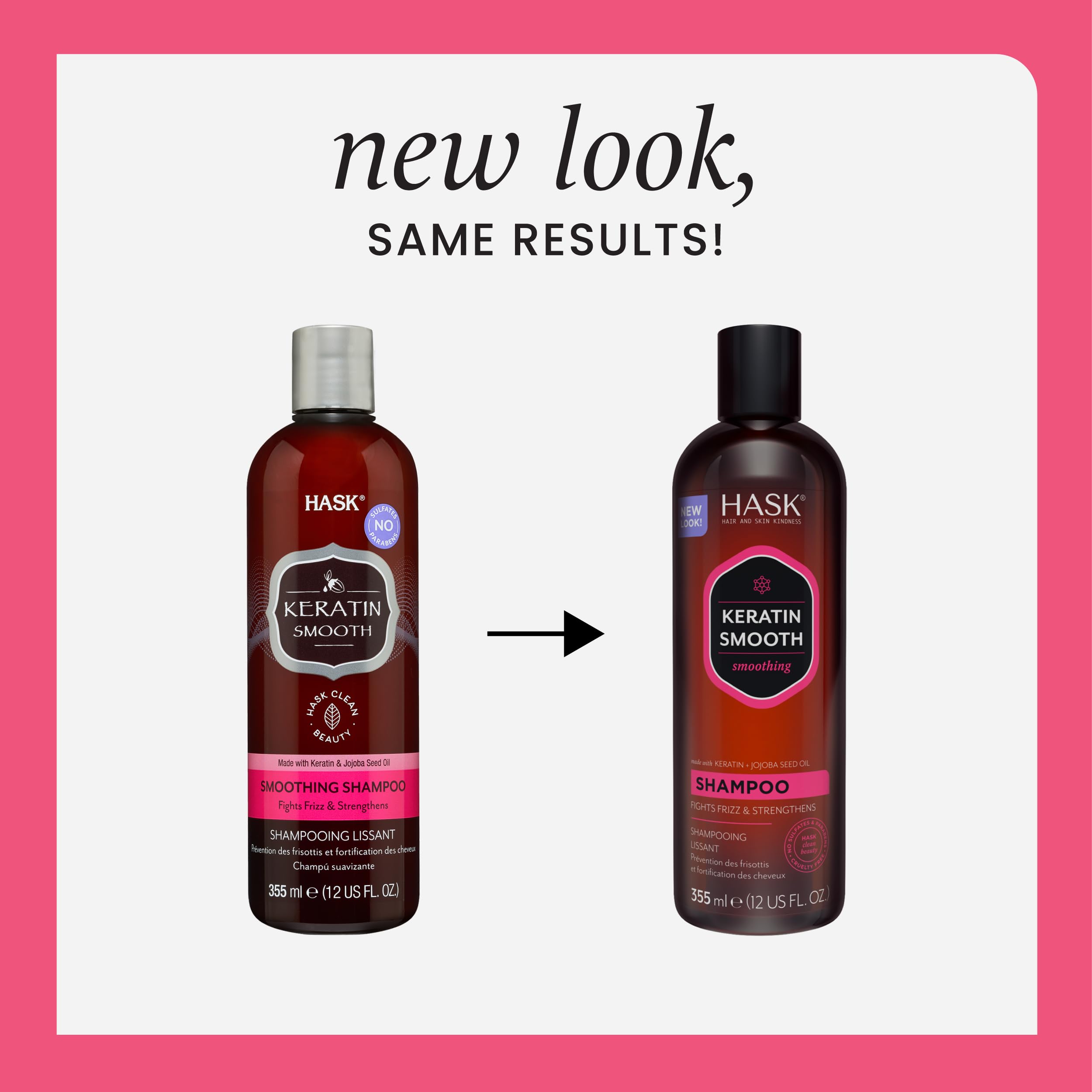 HASK Keratin Smoothing Conditioner bottle closeup emphasizing smoothness and moisture.