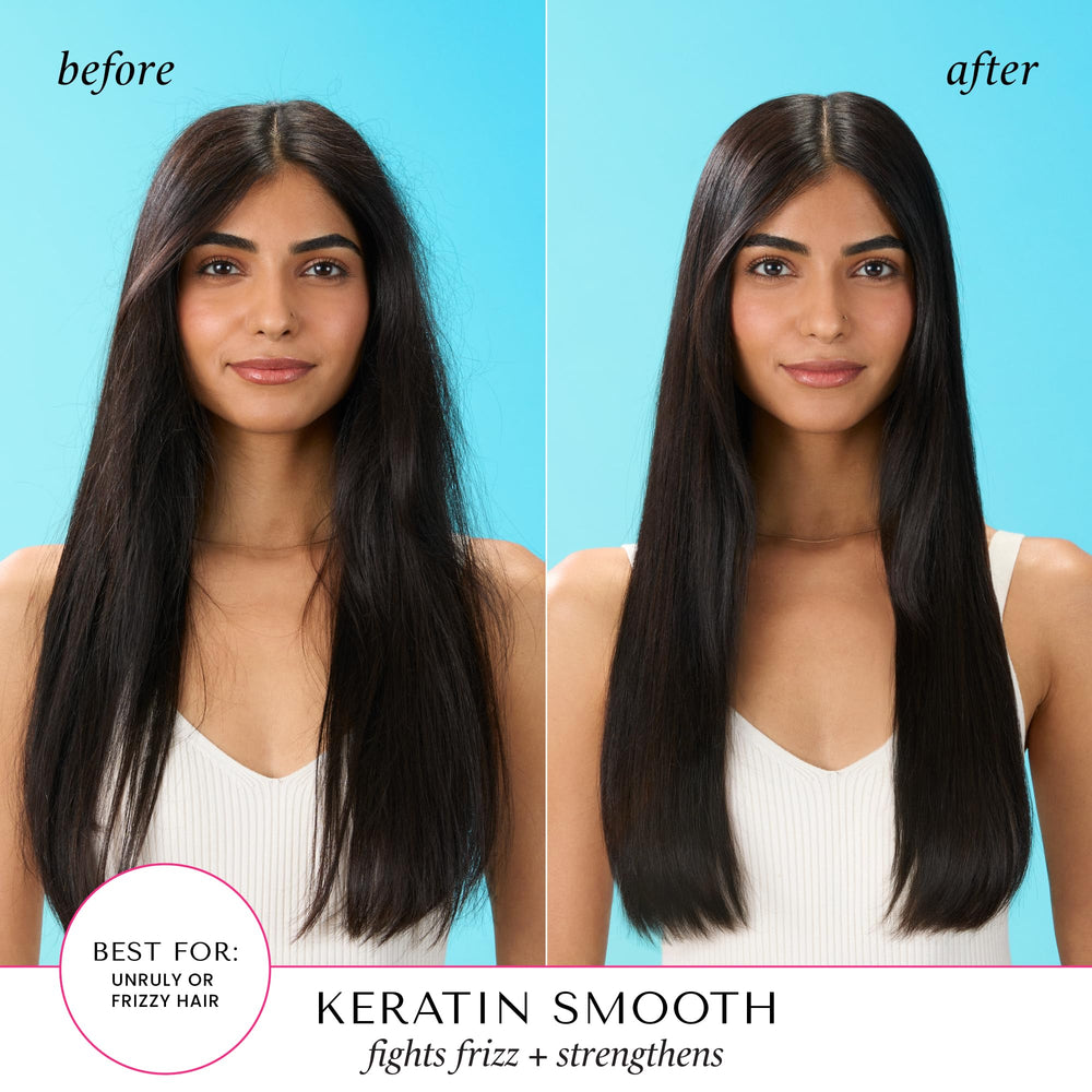 HASK Keratin Smoothing Set box front highlights color-safe, cruelty-free care.