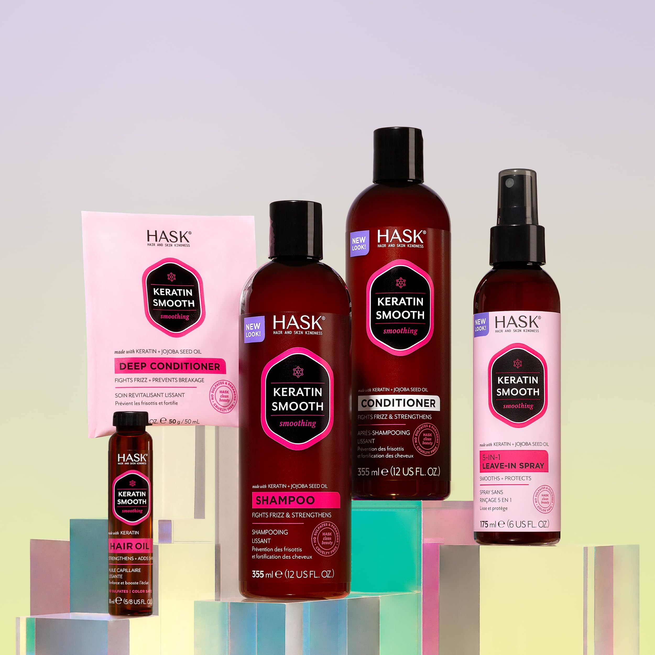 HASK Keratin Smoothing after-use hair with shine and bounce.
