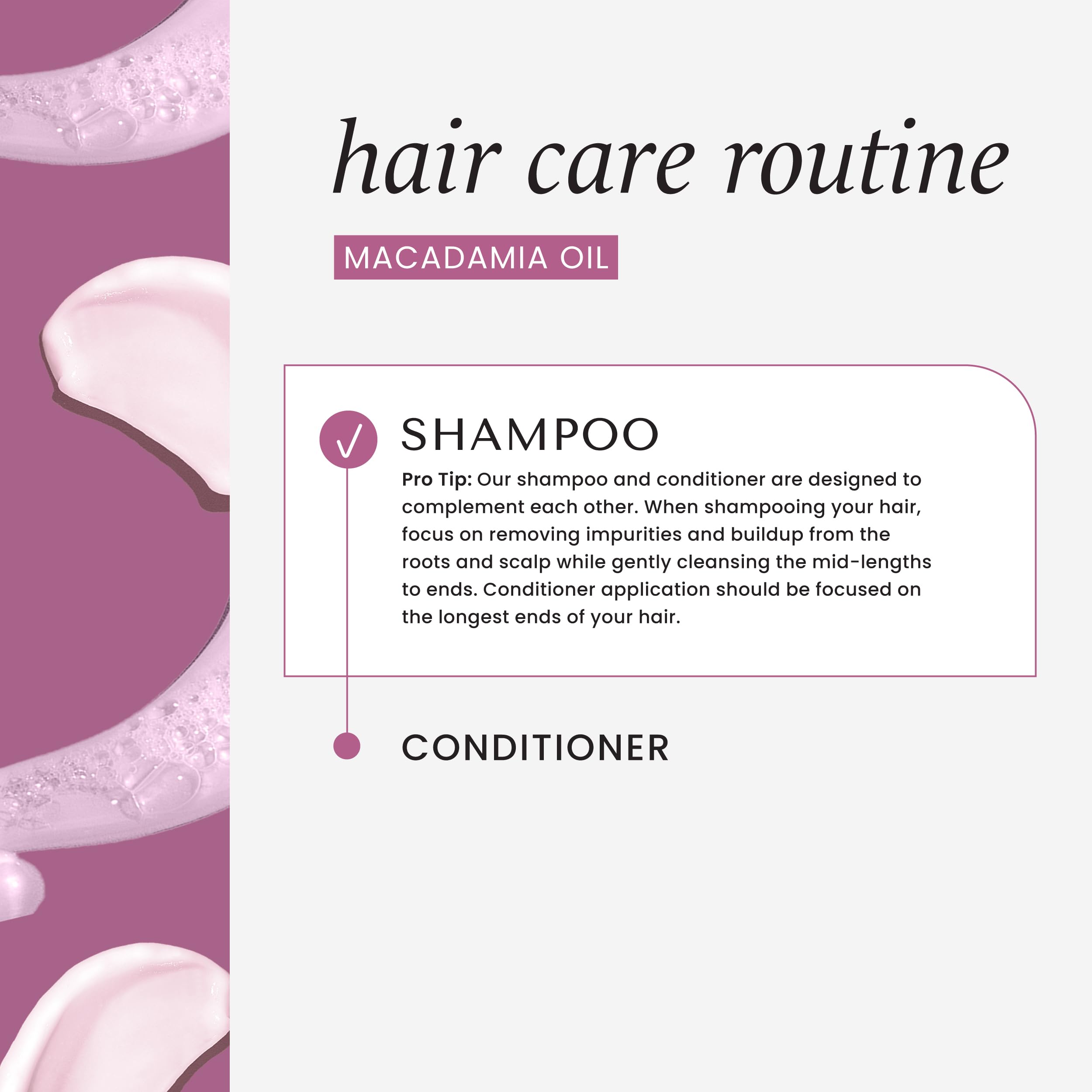 HASK Macadamia Oil hair texture close-up reveals soft, silky strands