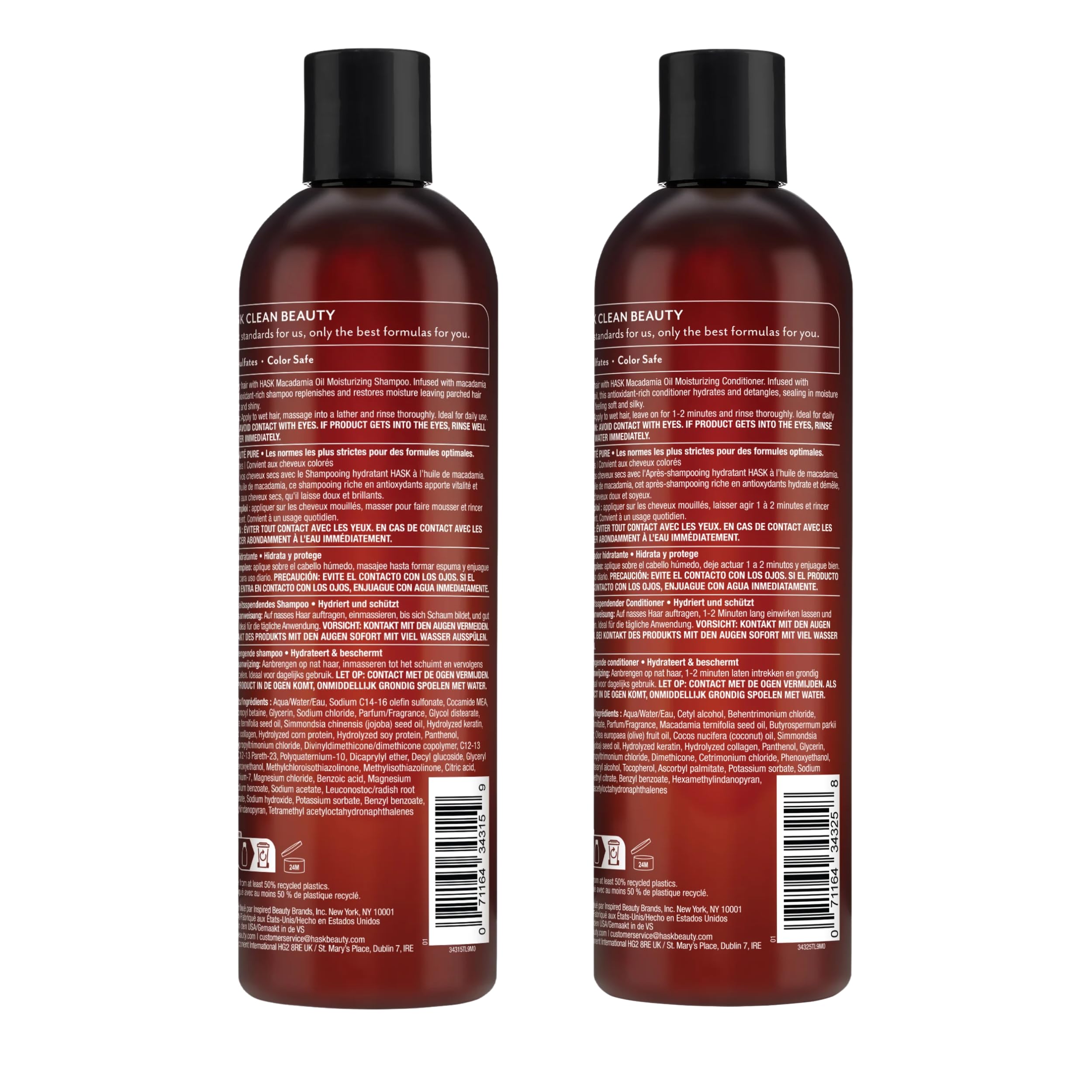 HASK Macadamia Oil sulfate-free label signals gentle cleansing