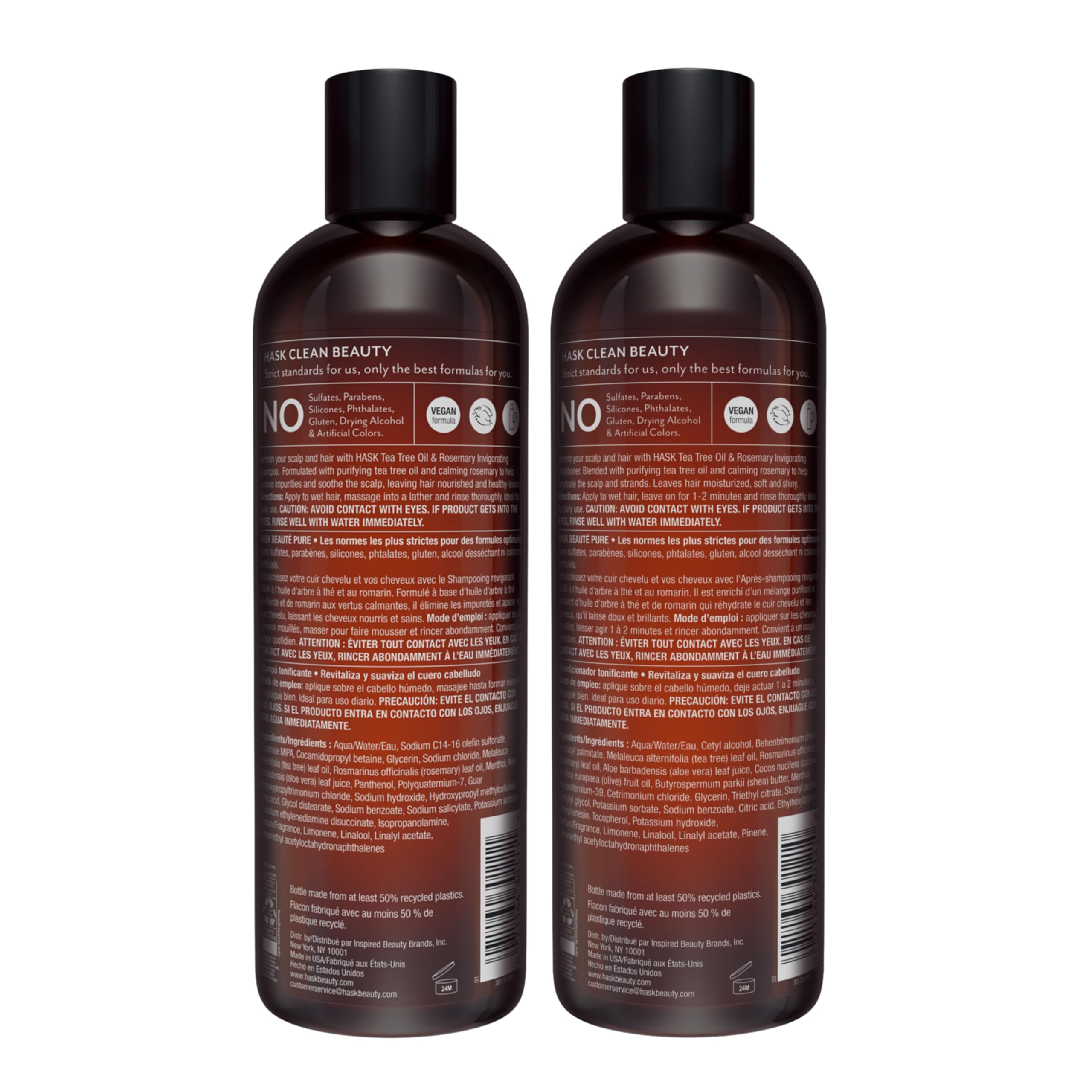 HASK product packaging box highlights sulfate- and paraben-free formula