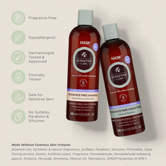 HASK Sensitive Care Conditioner bottle front—hydrating, softening for manageable hair.