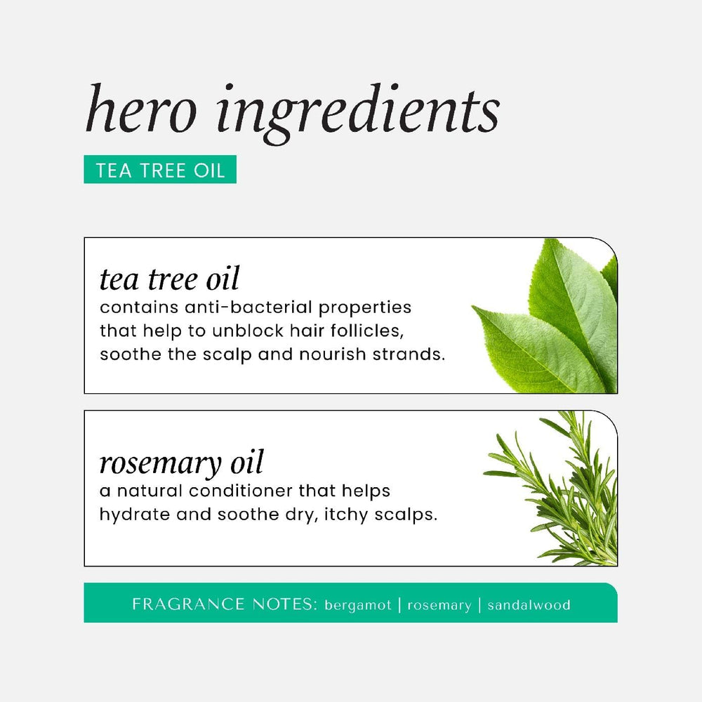 HASK Tea Tree Leave-In bottle being dispensed during styling