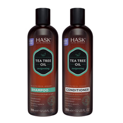 HASK tea tree rosemary shampoo bottle promotes refreshing scalp cleanse