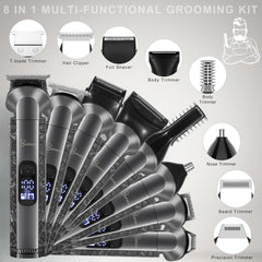 Hatteker 8-in-1 kit in use for beard trimming highlighting precise edge work