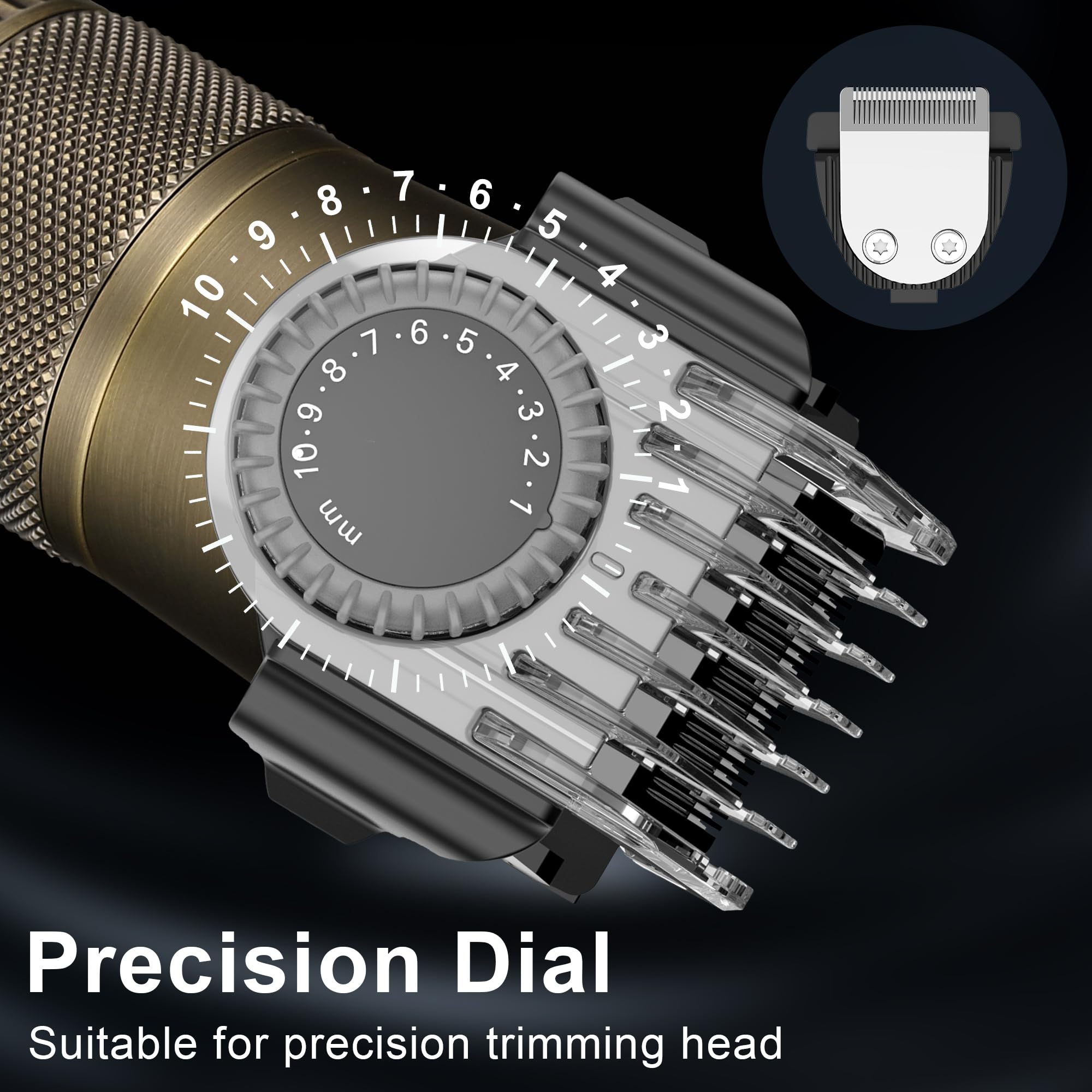 Hatteker beard-length dial 1-10mm demonstrating versatile styling options.