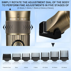 Hatteker detail trimmer with T-blade delivering sharp lines and precise edges.