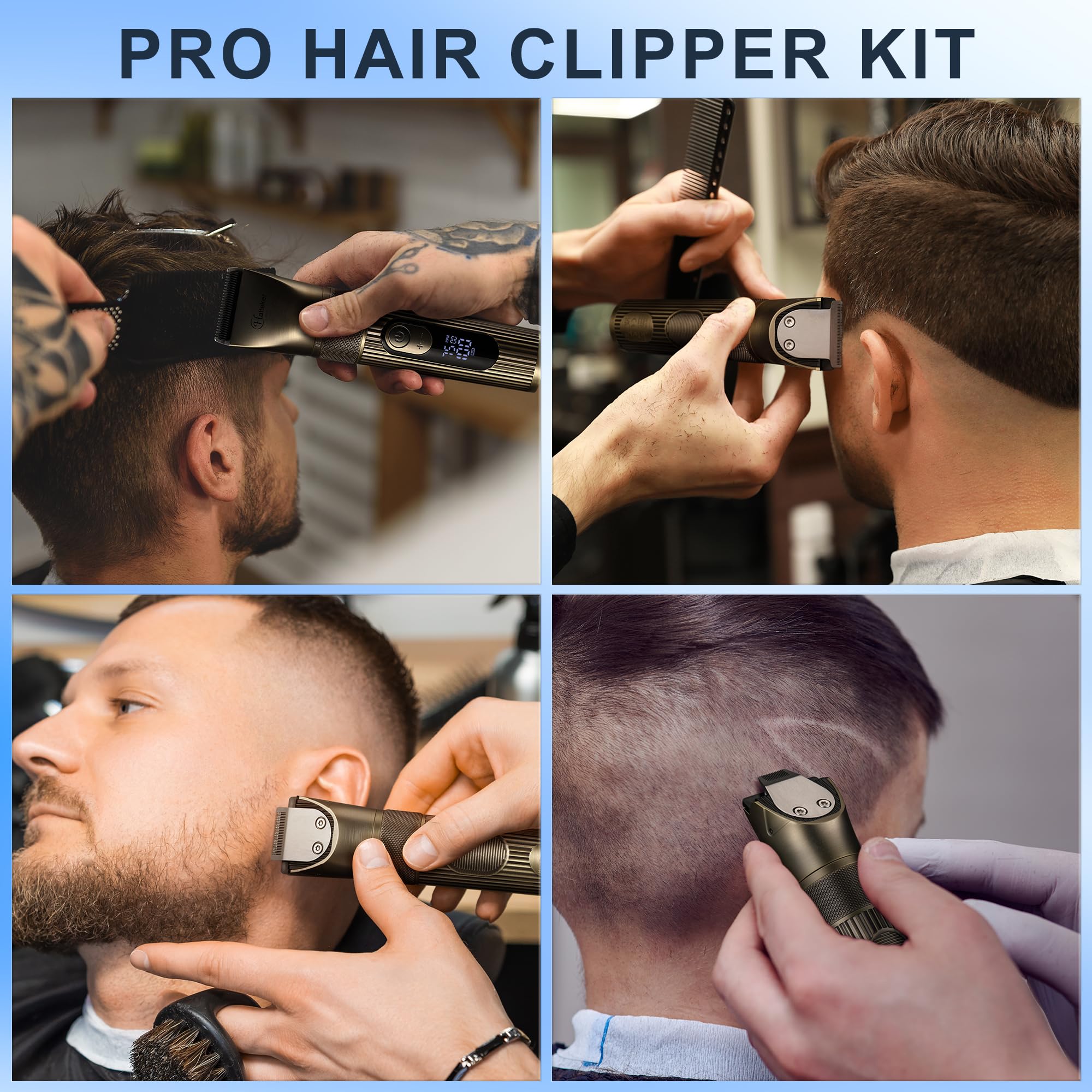 Hatteker ergonomic anti-slip design ensures secure handling during grooming.