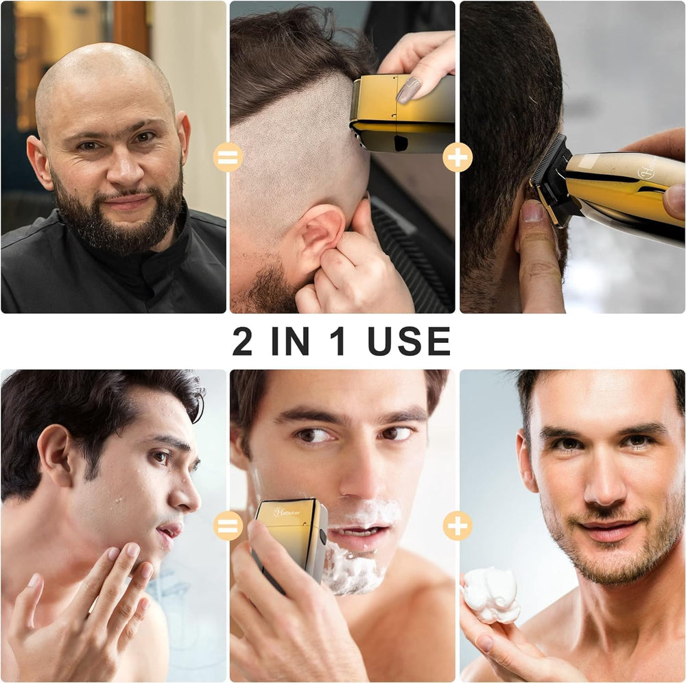 Hatteker shaver side view demonstrates ergonomic grip for comfortable daily grooming.