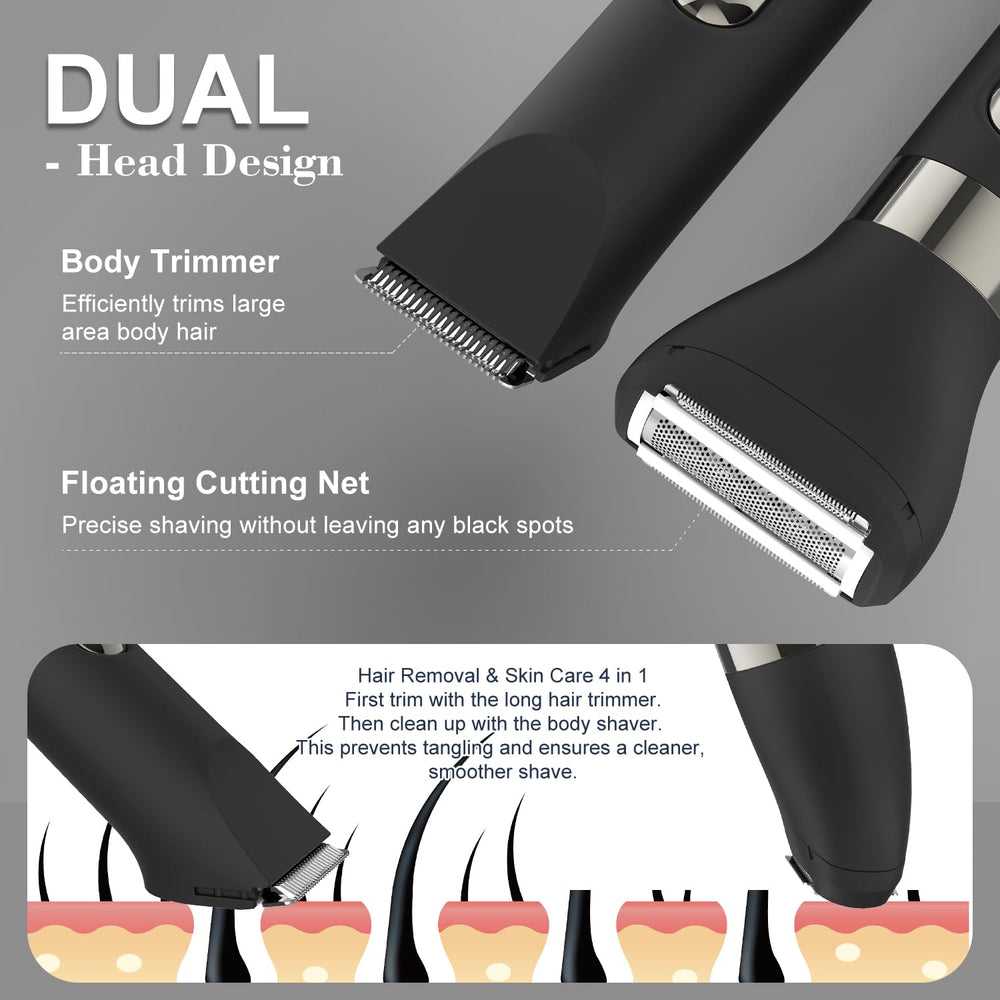 Hatteker groin, armpit, legs, and face trimming made easy with versatile attachments.