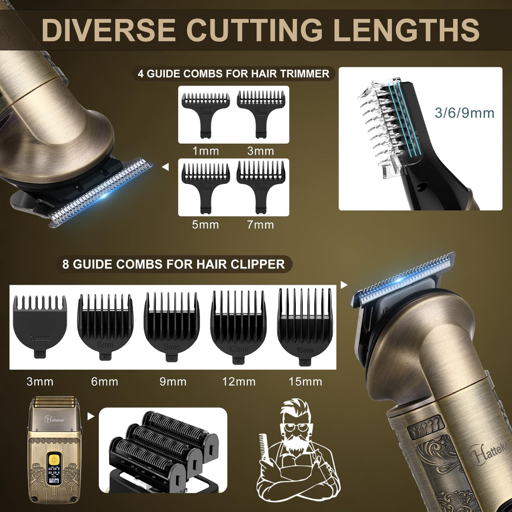 Hatteker triple-foil shaver for a smooth close finish