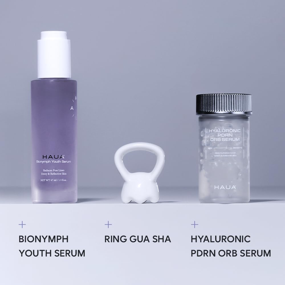 HAUA Hyaluronic PDRN Orb Serum after use shows subtle radiance