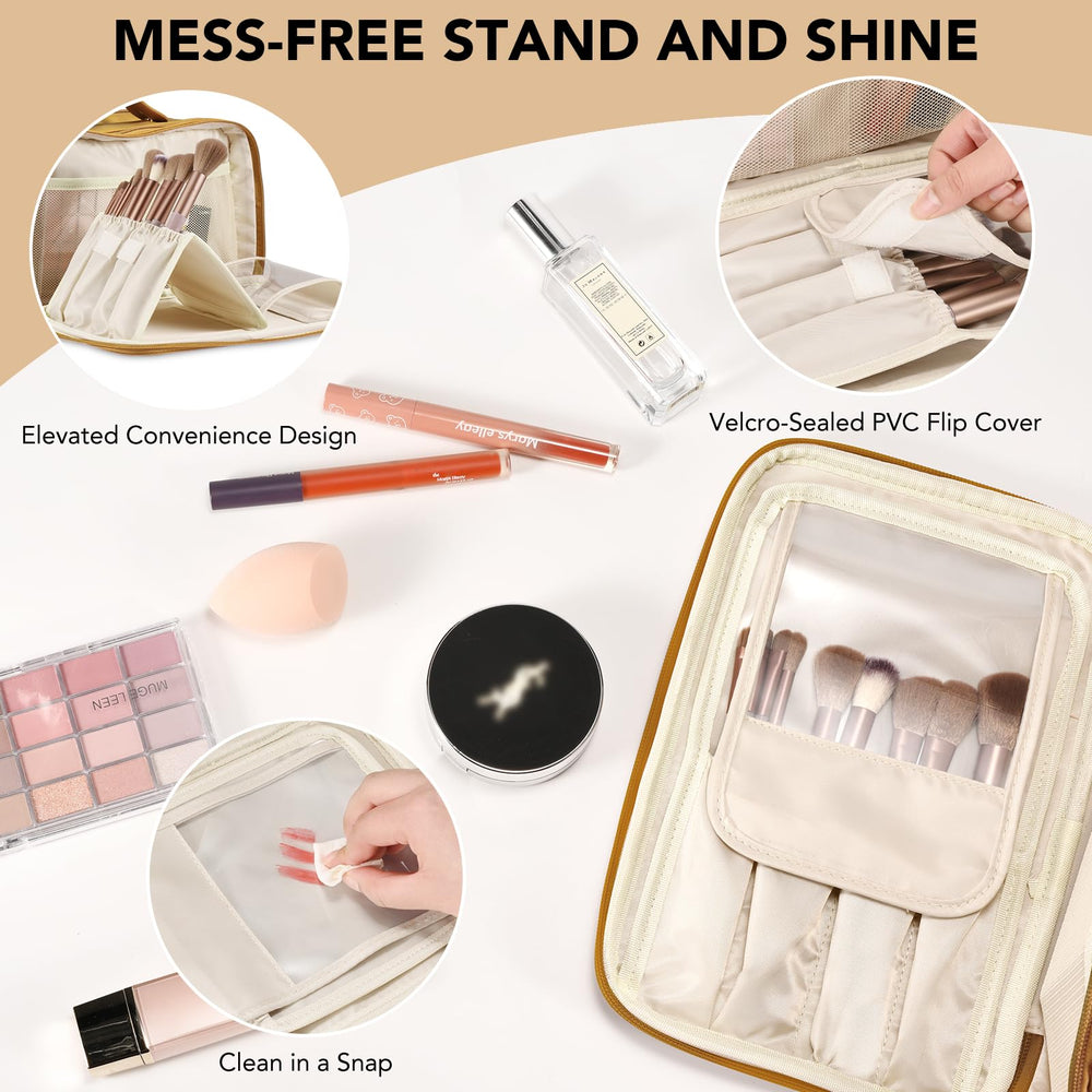 HauteHues cosmetic bag three compartments keeps cosmetics organized