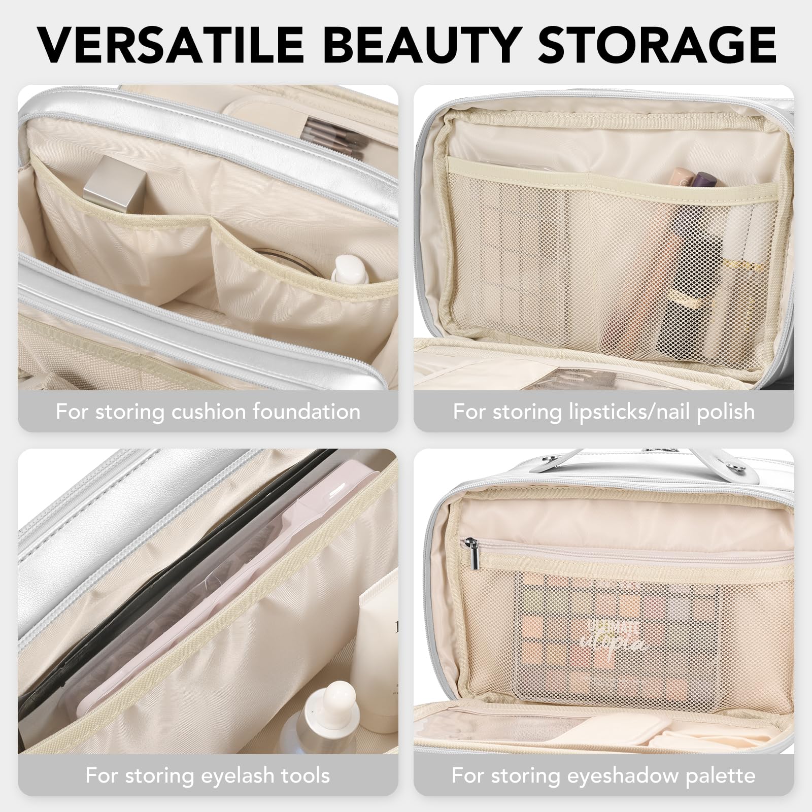 HauteHues free-standing design securely rests on surfaces during travel