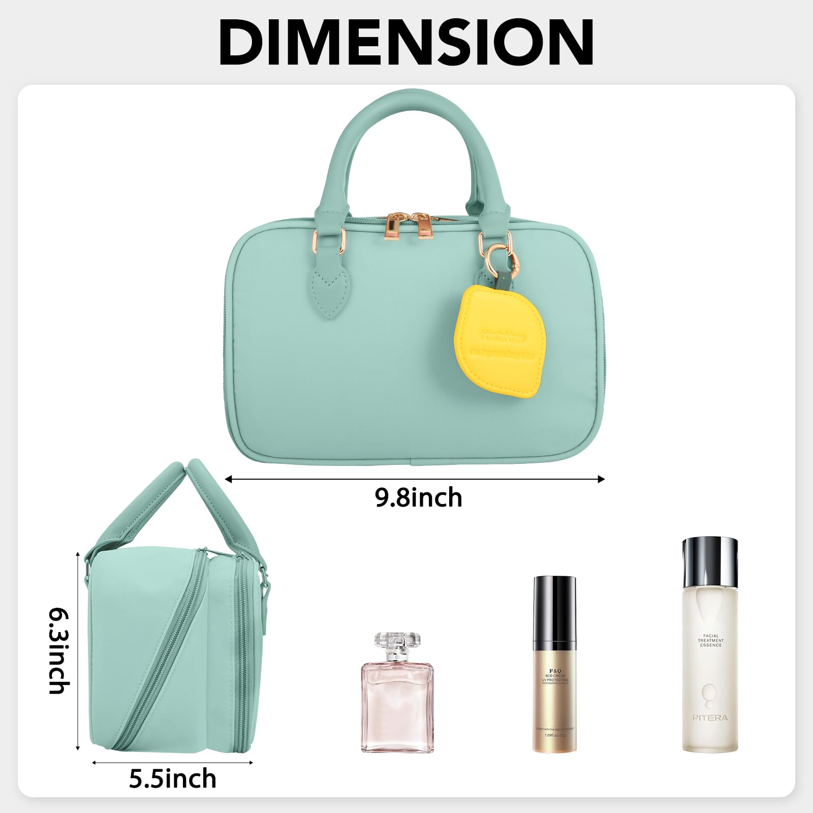 HauteHues two-compartments design helps separate cosmetics and toiletries efficiently
