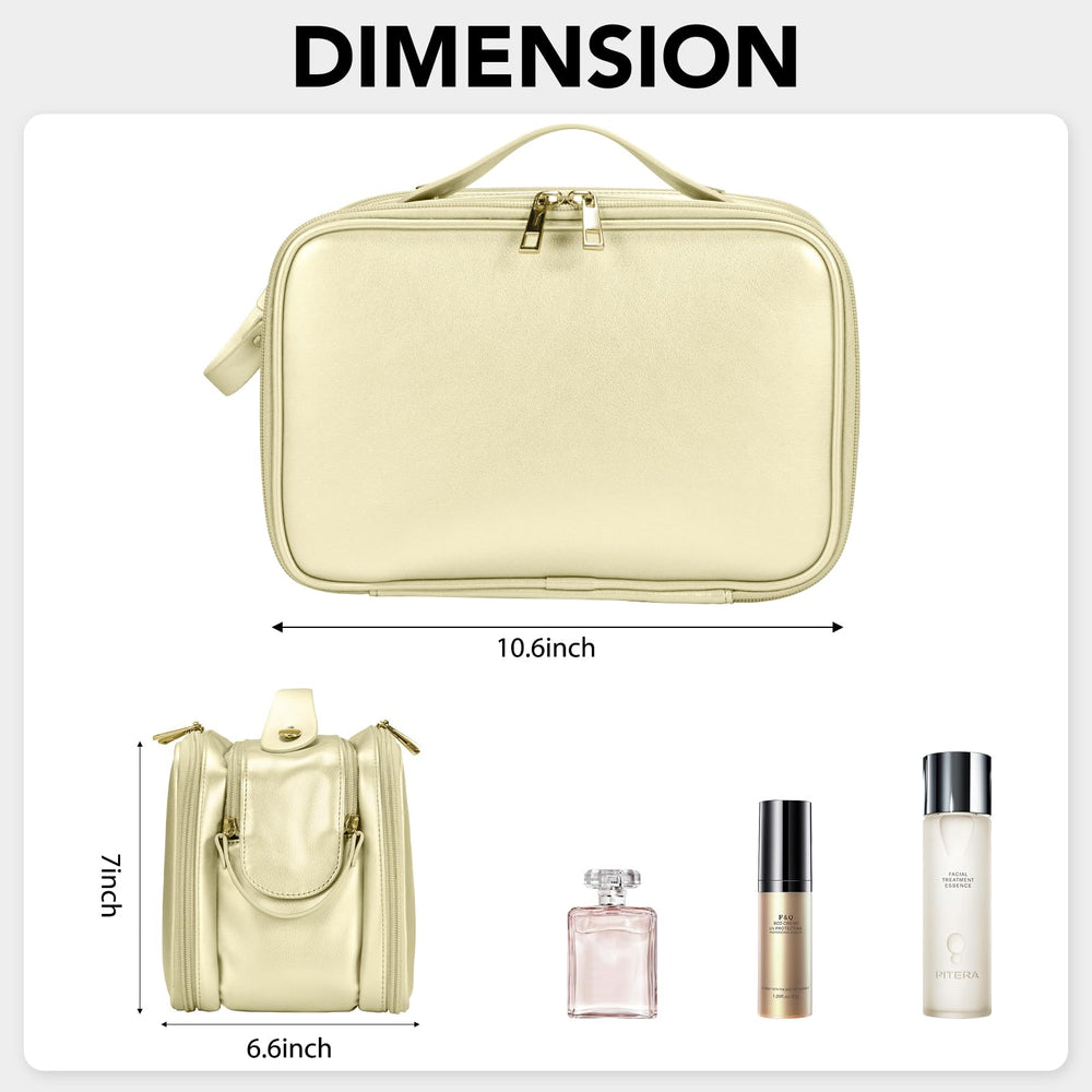 HauteHues bag in gold with waterproof PU leather to protect contents.