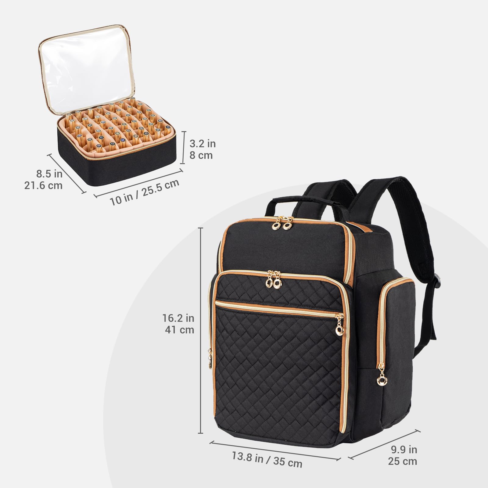 Hautton organizer includes a luggage strap for travel compatibility.