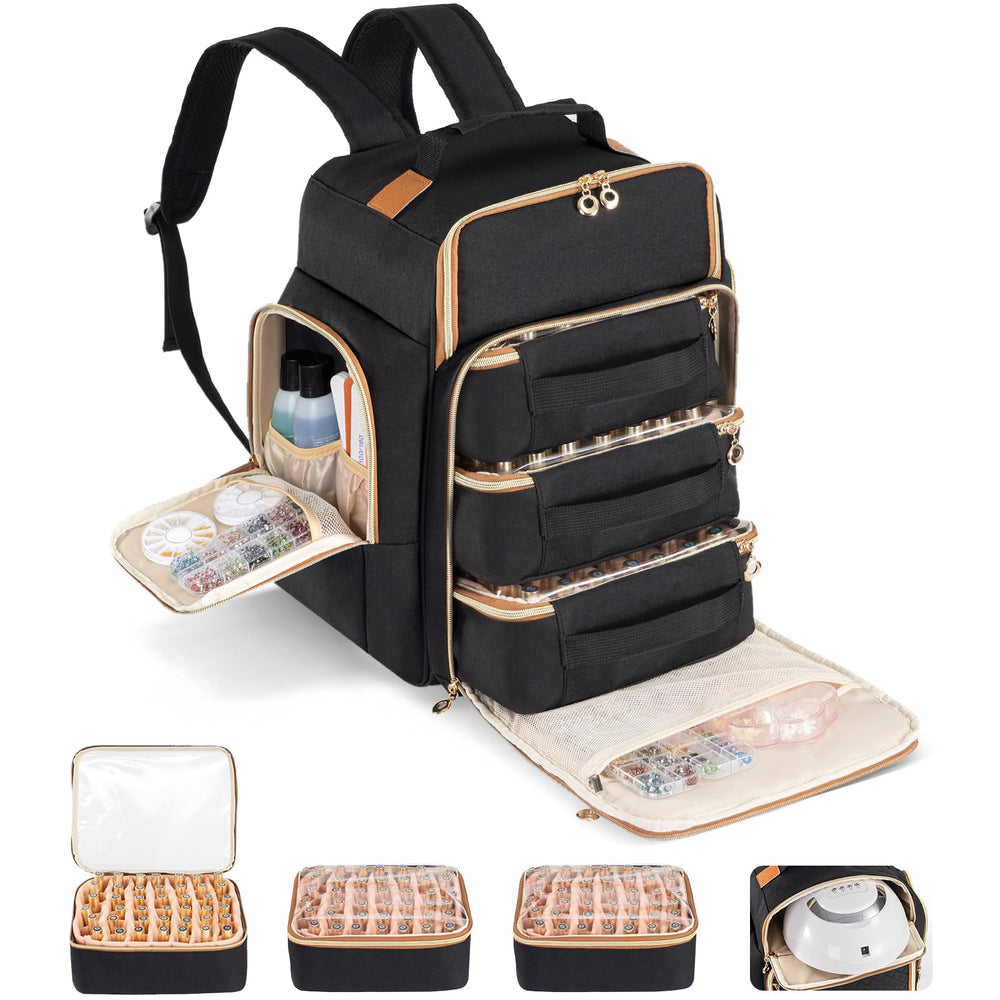 Hautton nail polish organizer showing three removable drawers for easy bottle access.