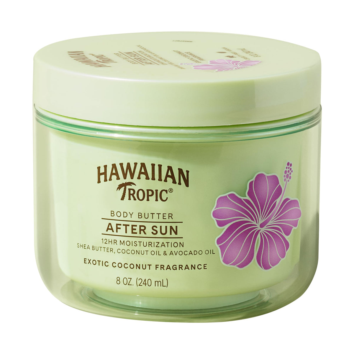 Hawaiian Tropic After Sun Body Butter with coconut oil absorbs quickly for lasting hydration.