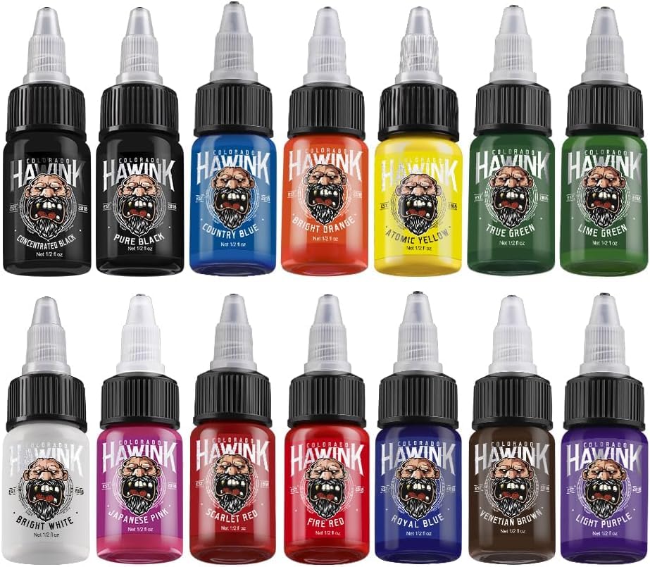 HAWINK ink set color palette displays 14 colors for versatile shading and lining.