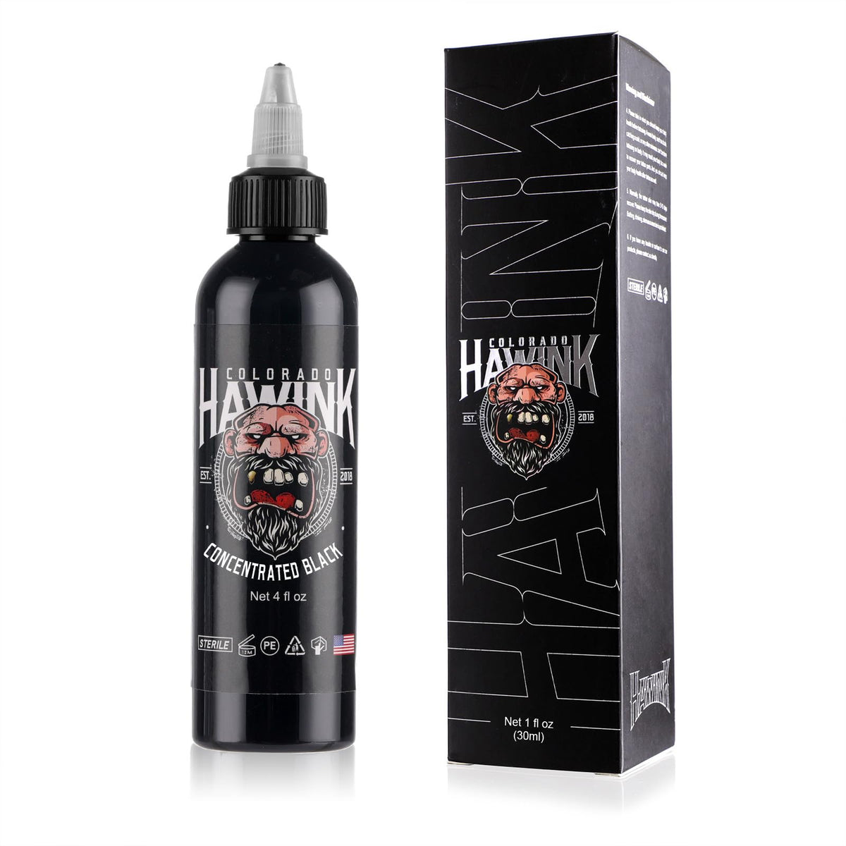 HAWINK tinta negra 4oz en botella para negros intensos