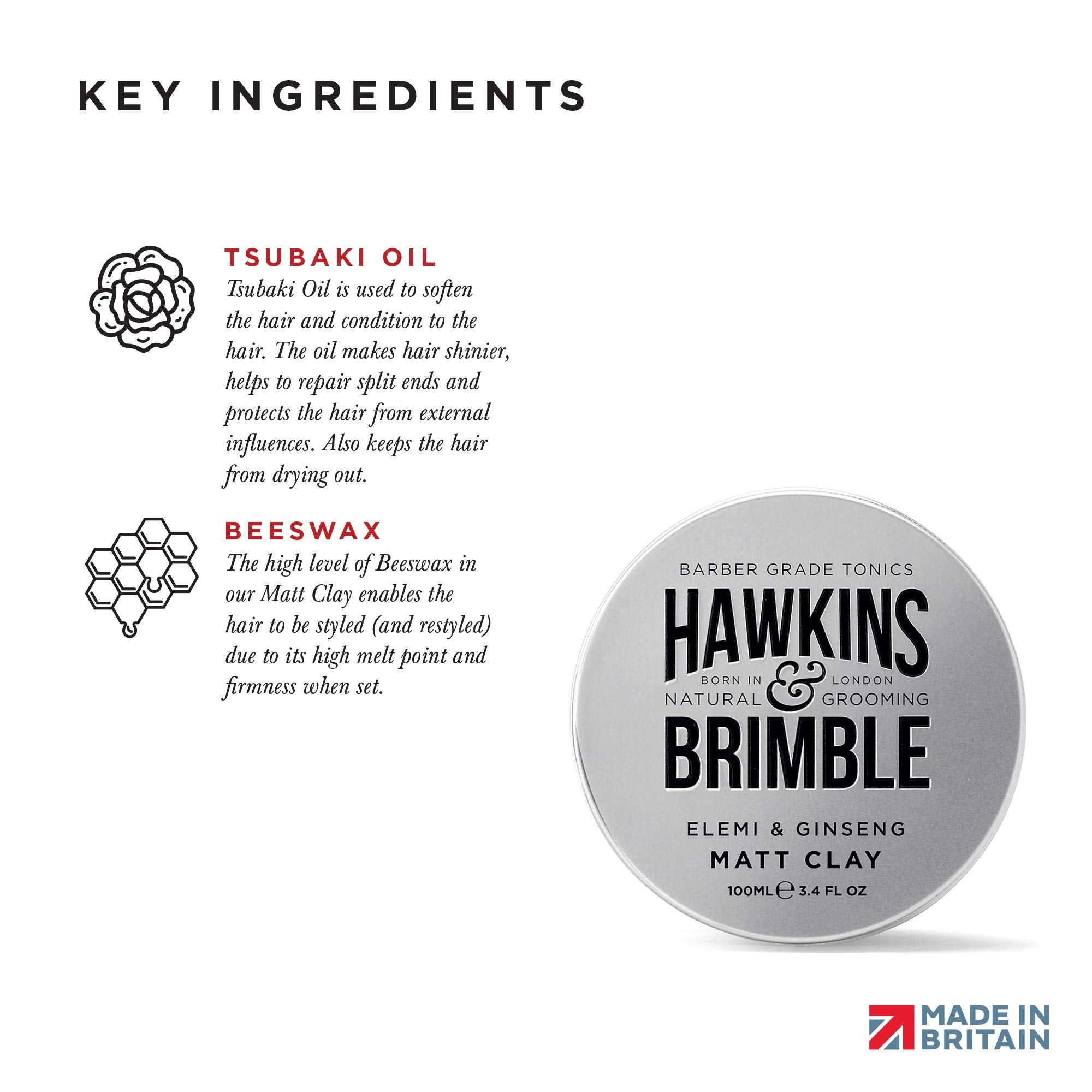 Hawkins & Brimble Matt Clay model shows natural finish with strong hold